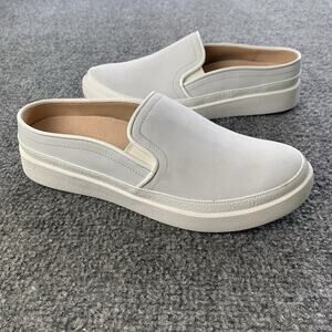 Vionic Shoes Women 5 Effortless Slip On Mules Gray White Leather Comfort Low Top